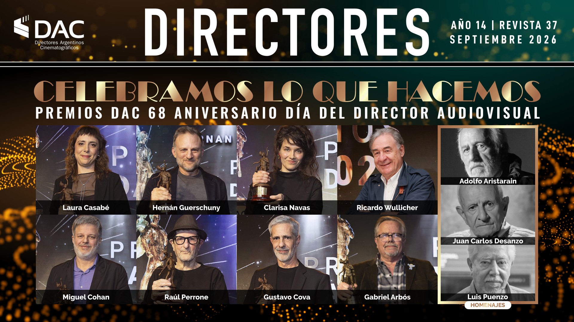 PORTADA REVISTA DIRECTORES | Año 14 | Nº 37 | SEPTIEMBRE 2026 | Celebramos lo que hacemos | Día del Director - Premios DAC 2026